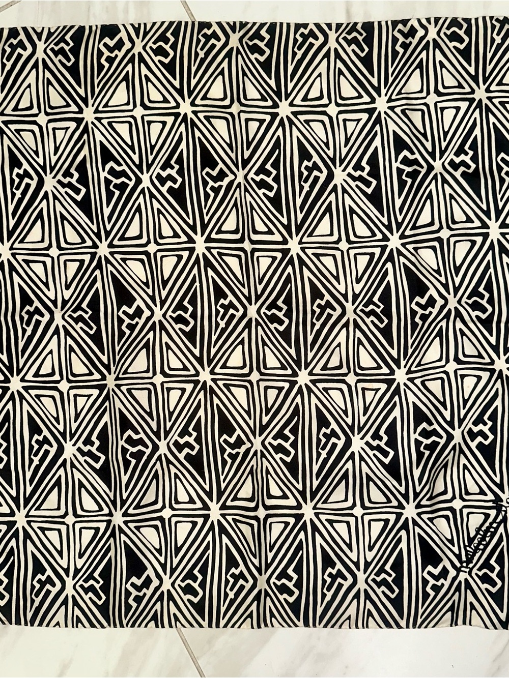 Rare Vintage Malcolm Starr Scarf 1960s Mod Op Art Geometric Silk Twill 25x25